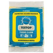 Салфетка для стола вискозная 3шт/упак. 35х30см «Турбо клин» (80гр/м2) Текстоп (х1/180)