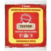 Салфетки из вискозы 3 шт. 35х35см (в ассортименте) 110 г/кв.м Текстоп (х1/100)