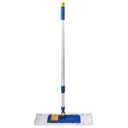 Швабра МОП для пола плоская 130х40см телескопическая, резьба 1.6см, микрофибра/абразив Китай