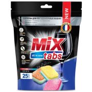 Таблетки для посудомоечных машин MIX TABS «Все в одном», 25 шт. (х1/6)