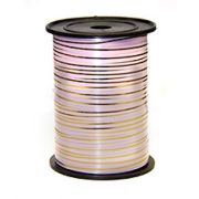 Лента упаковочная 228смх5мм (Розовая с золотой полосой) (х1/5) Китай