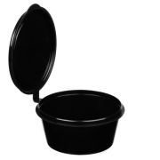 Соусник с верхним закрытием круглый («2023») 80мл 1256 D=52мм ПП цвет Черный ОЗЛП/ВЗЛП (х80/960)