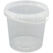 Ведро пищевое круглое с ручкой с крыш. 1л D=131мм цвет прозр. Плт (х300)