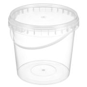 Ведро пищевое круглое с крыш. и к/з 1л D=130мм Выс:120мм цвет прозр. БСВ (х240)