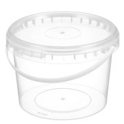 Ведро пищевое круглое с крыш. и к/з 0,5л D=109мм Выс:80мм цвет прозр. БСВ (х500)