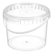 Ведро пищевое круглое с крыш. и к/з 0,55л D=109мм Выс:85мм цвет прозр. БСВ (х480)