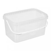 Ведро пищевое без крыш. с белой ручкой прямоуг. 3,3л 250х158мм цвет прозр. АП (х1/35)