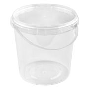 Ведро пищевое круглое с крыш. и ручкой 1217ВКП 1000мл D=122мм цвет прозр. ОЗЛП/ВЗЛП (х150)