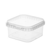 Банка с крыш. квадрат. с кз ПП 650мл 126х126х64мм цвет прозр. ОЗЛП/ВЗЛП (х160)