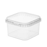 Банка с крыш. квадрат. с кз ПП 850мл 126х126х79мм цвет прозр. ОЗЛП/ВЗЛП (х160)