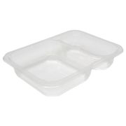 Лоток (контейнер) 2х секц. прямоугольный ПП (70/30) Фреш под запайку, 600мл 187x137x39мм цвет Прозрачный ЮМТ (х456)