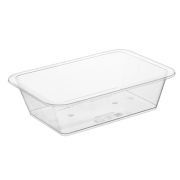 Лоток (контейнер) прямоугольный 1274 ПП под запайку/под крышку, 700мл 187x137x50мм цвет Прозрачный ОЗЛП/ВЗЛП (х80/320)