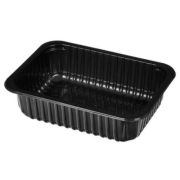 Контейнер под запайку без крыш. прямоуг. ПП ПК-67-3, 850мл 227х178х35мм цвет Черный Кастер (х330)