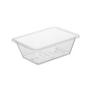 Лоток (контейнер) прямоугольный 1272 ПП под запайку/под крышку, 440мл 147x109x50мм цвет Прозрачный ОЗЛП/ВЗЛП (х50/450)