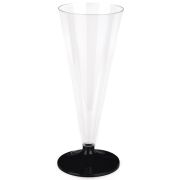 Фужер «Конус» для шампанского с черной низкой ножкой 1010 цвет прозр. 150мл ОЗЛП/ВЗЛП (х6/390)