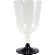 Бокал для вина с черной съемной низкой ножкой 1011 цвет прозр. 200мл ОЗЛП/ВЗЛП (х6/324)