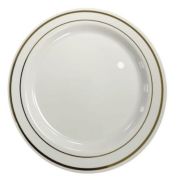 Тарелка бессекционная с полосой «Винтаж» ПС ПС D=260мм цвет Белый (х10/200)