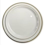 Тарелка белая с золотой полосой «Deluxe Gold» ПС 260мм цвет Белый (х10/200)