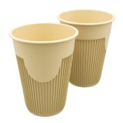 Стакан для гор напитков «зимний» ПП 1034крф D=90мм цвет Крафт 350мл ОЗЛП/ВЗЛП (х10/200)