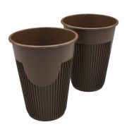 Стакан для гор напитков «зимний» ПП 1034кор D=90мм цвет Коричневый 350мл ОЗЛП/ВЗЛП (х10/200)