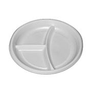 Тарелка 3х секц. ПС D=205мм цвет Белый (6г) Атлас (х100/1400)