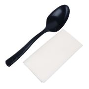 Набор столовых приборов 2 (столовая ложка 180 черн, салфетка 24х24) СП (х300)