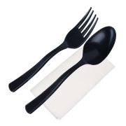 Набор столовых приборов 3 (вилка 180 черн., ст. ложка 180 черн., слф. 24х24) СП (х300)