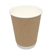 Стакан бумажный 2сл. DW12, 300/355мл цвет Крафт Гладкий Для горячих напитков (х25/500)