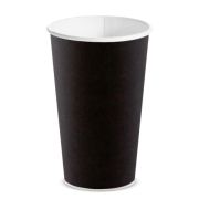 Стакан бумажный 1сл. SP16, 400/473мл цвет Черный Для горячих напитков СкандиПакк (х50/1000)