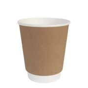 Стакан бумажный 2сл. DW12, 300/355мл цвет Крафт Гладкий Для горячих напитков (х20/400)