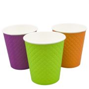 Стакан бумажный 2сл. DW9, 200/260мл «Waffle Color» с конгревом (микс цветов) (х25/500)
