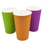 Стакан бумажный 2сл. DW16, 400/473мл «Waffle Color» с конгревом (микс цветов) (х25/500)