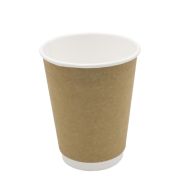 Стакан бумажный 2сл. DW12, 300/355мл цвет Крафт Для горячих напитков (х25/500)