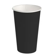 Стакан бумажный 1сл. SP16S 473/400мл цвет Черный (260+15) Для горячих напитков Экопак (х25/400)