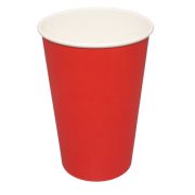 Стакан бумажный 1сл. SP16S 473/400мл цвет Красный (245+20) Для горячих напитков (х50/1000)