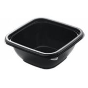 Контейнер без крыш. «Кубик» квадрат. ПЭТ С-12/12, 375мл 120х120х51мм цвет Черный УЮ (х50/1000)