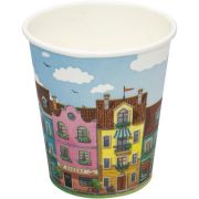 Стакан бумажный 1сл. SP9S 200/260мл «Город» Для горячих напитков СкандиПакк (х50/1000)