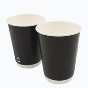 Стакан бумажный глянцевый 2сл. DW12, 300/355мл цвет Черный Для горячих напитков (х25/500)