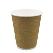 Стакан бумажный 2сл. NDW12, 300/355мл цвет Крафт Рифлен. (Лабиринт) Для горячих напитков Скандипакк (х40/800)
