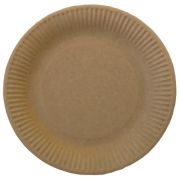Тарелка бумажная D=180мм цвет Крафт (х50/500)