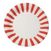 Тарелка бумажная «Полоска » D=230мм цвет Белый Мелован. (х50/500)