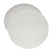 Тарелка бумажная D=175мм цвет Белый белое дно (х100/2000)