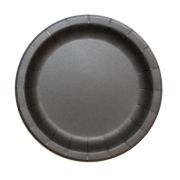 Тарелка бумажная D=230мм цвет Черный с бортом (х50/500)