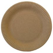 Тарелка бумажная D=230мм цвет Крафт Рифлен. Мелован. (х50/500)