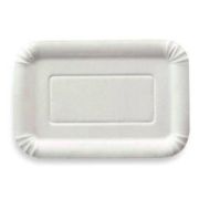 Тарелка бумажная 130х200мм цвет Белый Ламинированная. Дно белое (х50/1500)