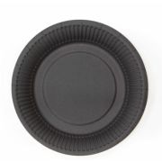 Тарелка бумажная D=180мм цвет Черный (х100/1000)