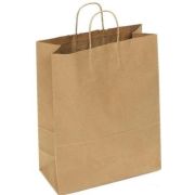 Пакет бумажный с кручеными ручками 320х200х370мм 70г/м2 цвет Крафт, «V» (х300)