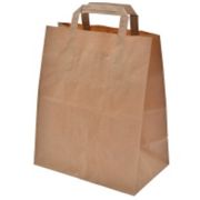 Пакет бумажный с плоскими ручками 320х200х370мм 70г/м2 цвет Крафт (х250)