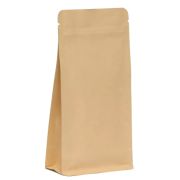 Пакет Дой-пак бумажный с ЗИП-замком 200х260мм 60г/м2 восьмишовный с плоским дном цвет Крафт (х1/50)