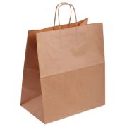 Пакет бумажный с кручеными ручками 240х140х280мм 90г/м2 цвет Крафт (х250)